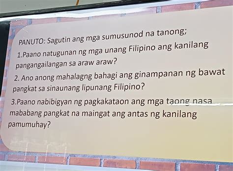 Panuto: Sagutin ang mga tanong.1. Ano ang ibig sabihin ng .